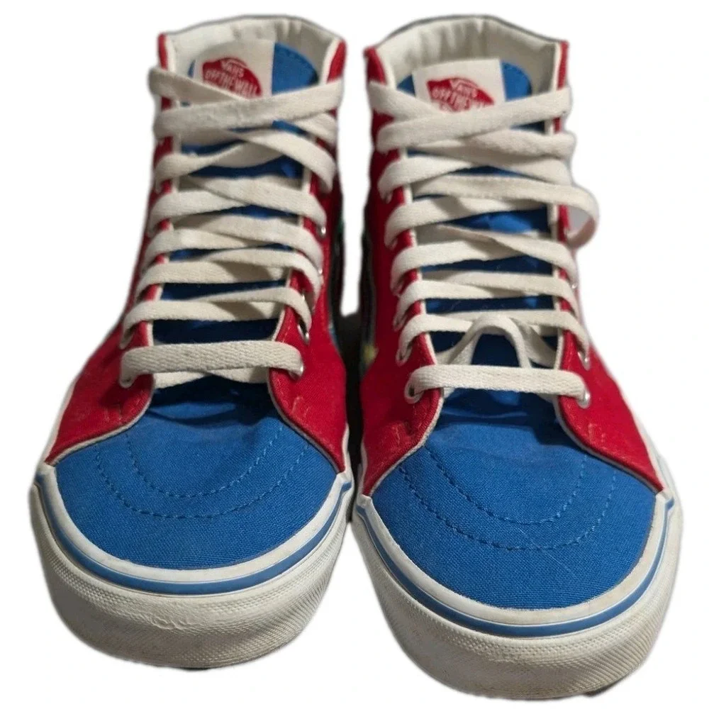 Vans Sk8 Hi‎ Sneakers Mens 8 Womens 9.5 Red Blue Teal Colorblock High Top